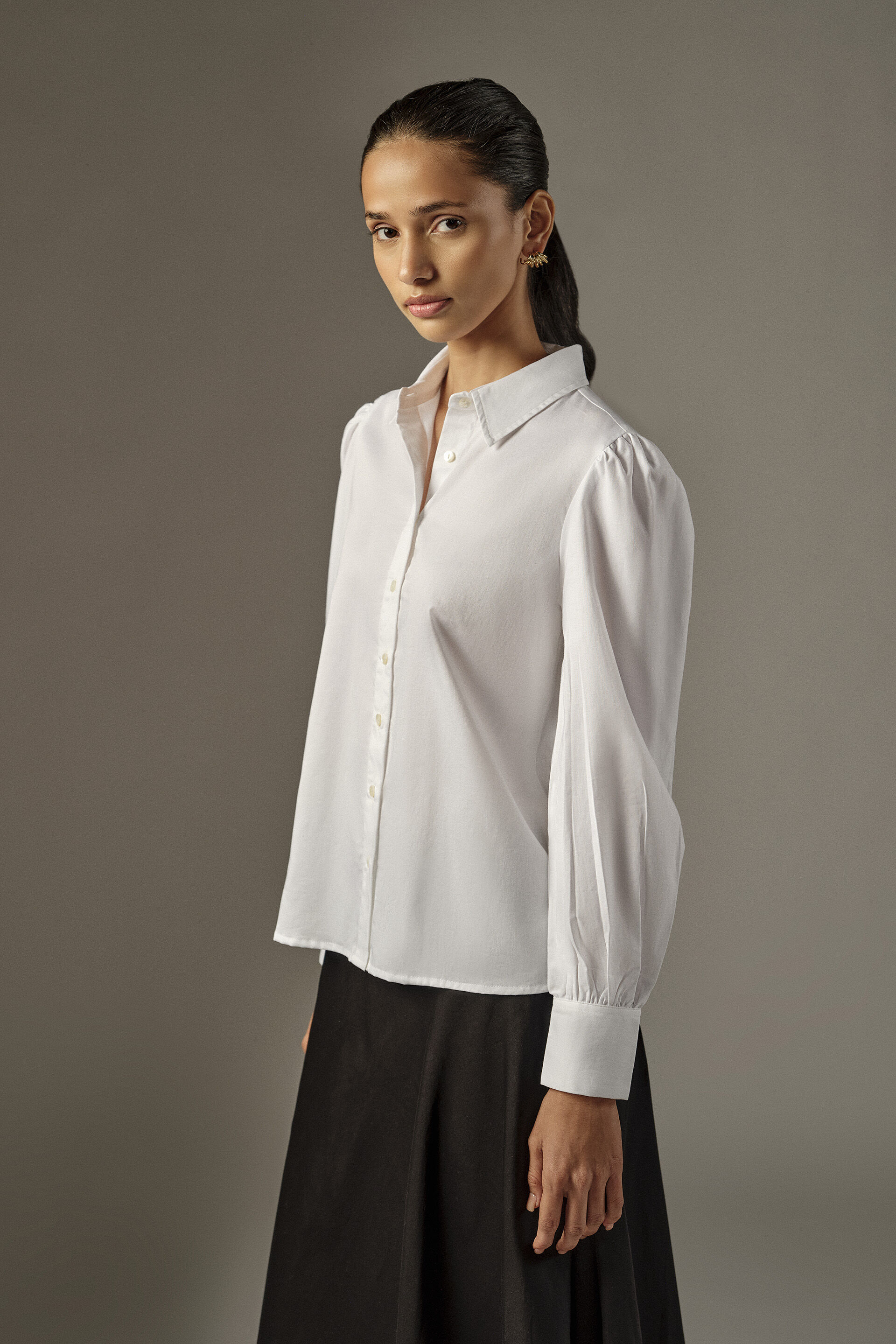 Full-Sleeves Cotton Shirt, White, image 4